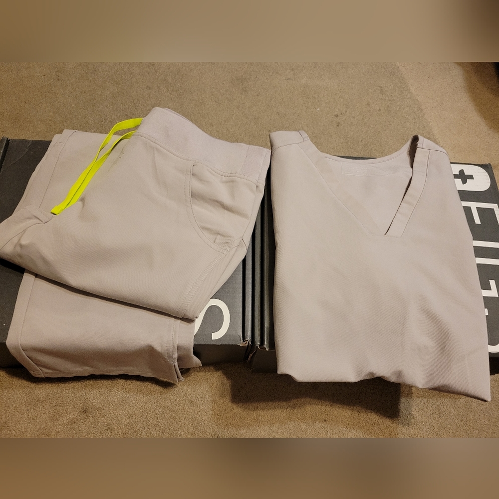 Figs Slate Set Small Petite Kade Scrub Pants Medium Casma Top